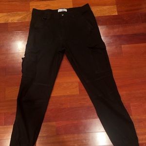 Mens black cargo joggers